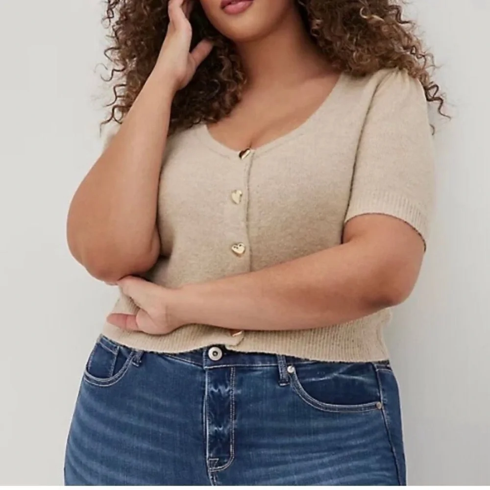 Torrid Vegan Cashmere Crop Cardigan Sweater